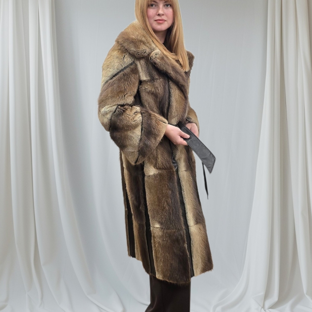 Elegant Brown Fur Coat